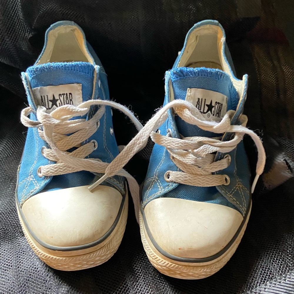 Converse Light Blue & White Sneakers.